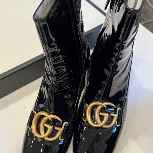 Gucci Patent leather ankle boot with Double G (PERMANENT COLLECTION) - Picture 7 of 8